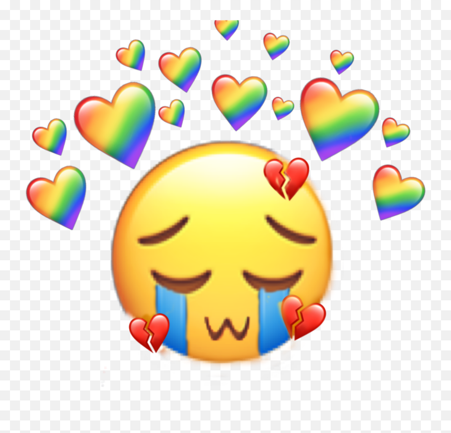 The Most Edited - Emoji Heart Crown Rainbow,Escoba Emoticon