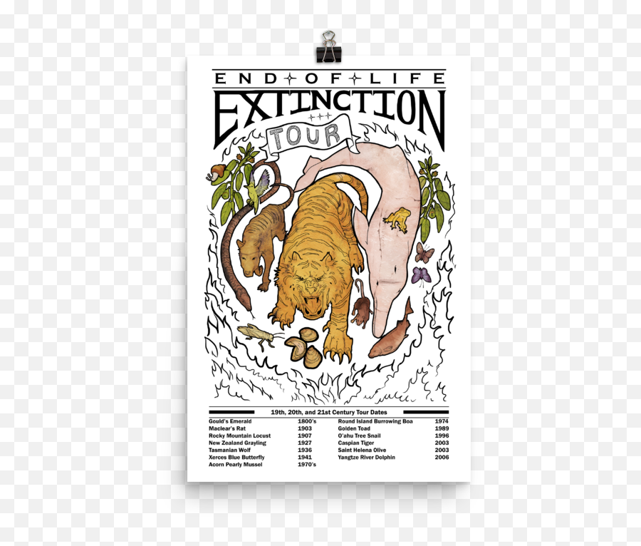 End Of Life Extinction Tour Poster 12x18 U2013 Biota Emoji,Rat Locust Emotion