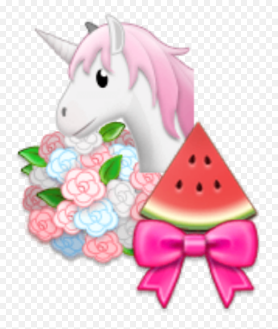 Decor Ornament Bow Melon Watermelon Sticker By Grat - Unicorn Emoji,Ornament Emoji