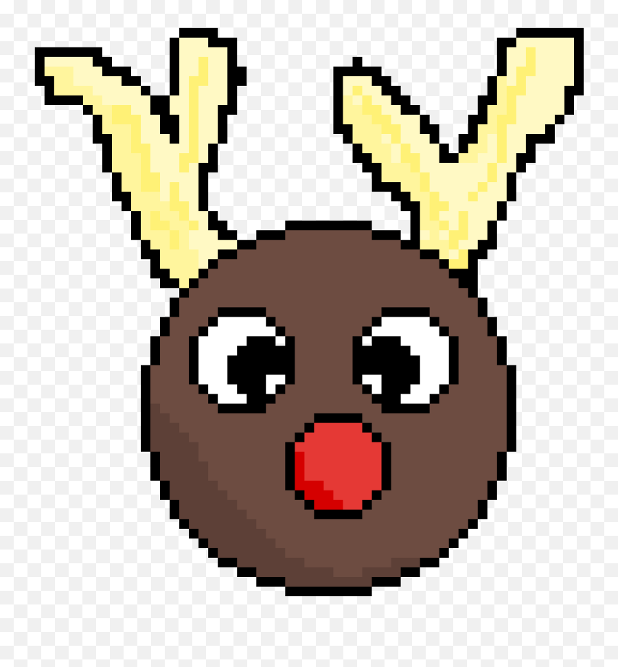 Pixilart - Rudolf The Red Nose Raind By Midnightdin0 Embroidery Moon Emoji,Emoticon With Nose