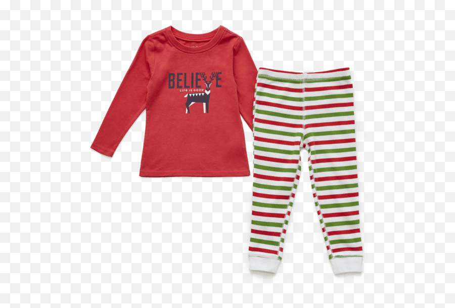 Toddler Believe Holiday Squad Sleep Set - Long Sleeve Emoji,Toddler Emoji Slippers