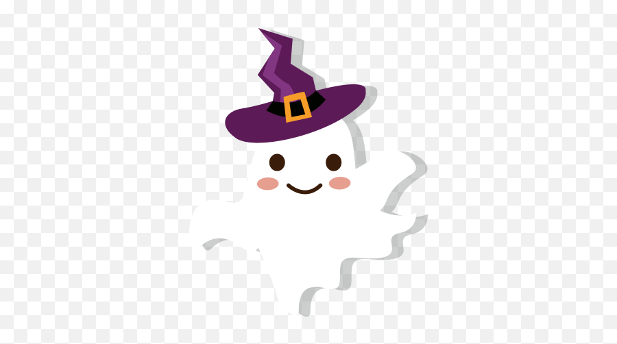 Ghost Witch Wizard Hat Cute Sticker - Cute Ghost Witch Emoji,Ghost Emoji Hat
