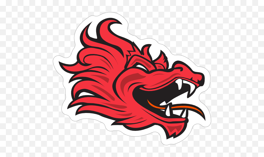 Red Dragon Mascot Sticker - Automotive Decal Emoji,Fire Breathing Dragon Emoji