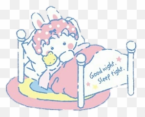 Goodnight Sanrio Rabbit Bed Sticker - Fictional Character Emoji,Sleep Tight Emoji