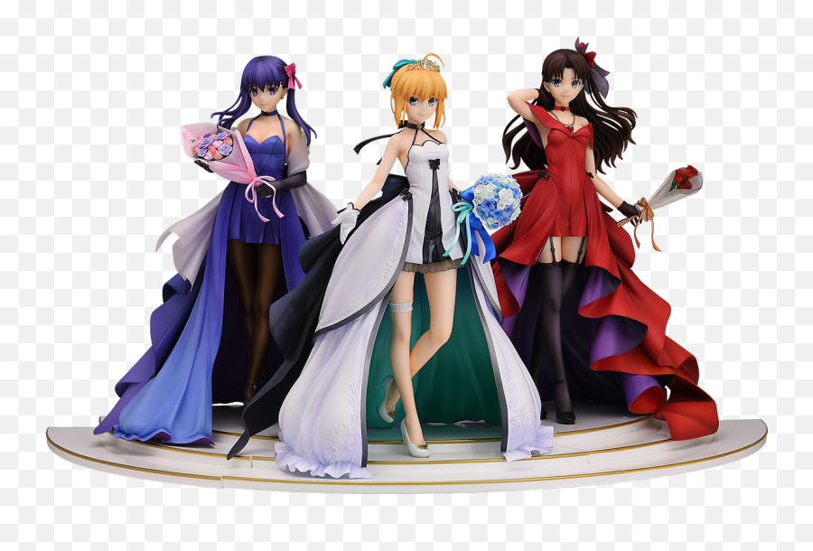 Saber Rin Tohsaka And Sakura Matou 15th Celebration Dress - Fate Stay Night Figures Emoji,Long Love The Queen Outfits And Emotions