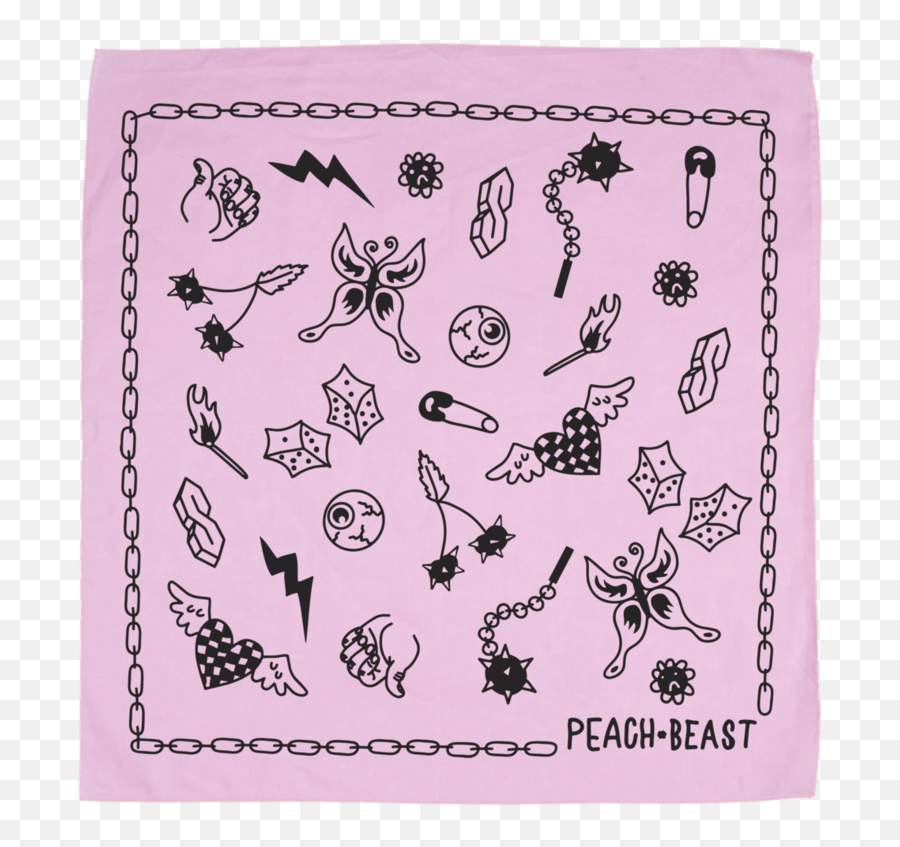 Peach Beast Bandana - Pattern Emoji,Hobi Keychain Rainbow Emoticon