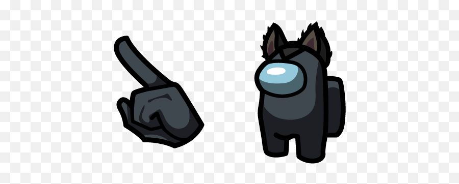 Among Us Black Character In Wolf Ears Cursor U2013 Custom Cursor - Among Us Hats Wolf Ears Emoji,Ears Emoji