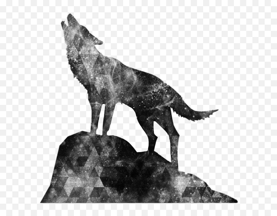 Wolf Howl Black Galaxy Glitter Sticker By Cecily - Howling Wolf Wolf Png Emoji,Howling Wolf Emoji
