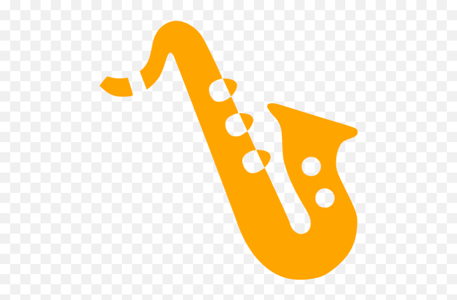 Orange Alto Saxophone Icon - Free Orange Music Icons Emoji,Music Instrument Emoticon