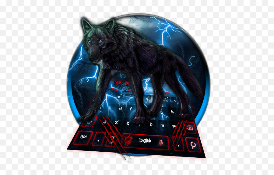 Scary Black Roar Wolf Keyboard Theme - Apps En Google Play Fictional Character Emoji,Wolf Emoji Android