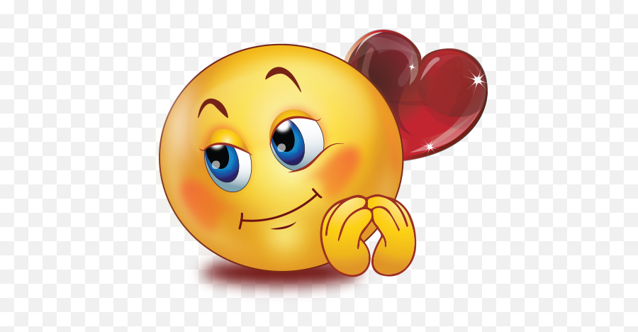 Love Big Eyes Big Red Glossy Heart Emoji - Single Emoji Love Heart,Big Eyes Emoji