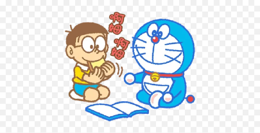 Doraemon Whatsapp Stickers - Stickers Cloud Happy Emoji,Emoticon Dito Medio Iphone