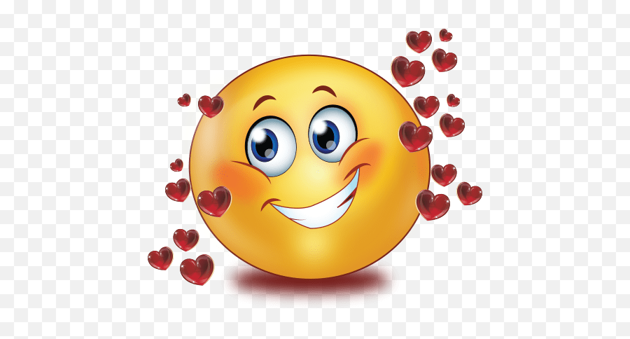 In Love With Red Glossy Flying Hearts Emoji - Emoji,Red Button Emoji