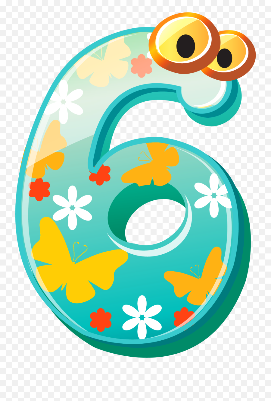 Cute Numbers - Six Clipart Png Emoji,Free Printable Clipart Emojis