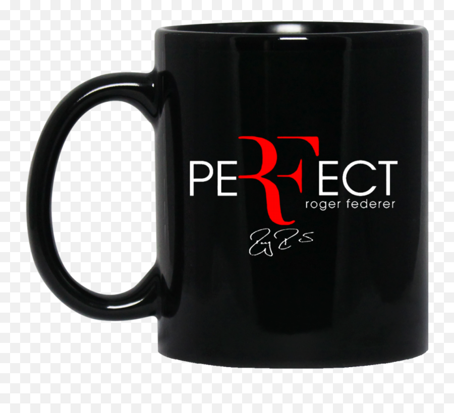 Roger Federer Mug - Blank Black Cup Png Emoji,Women's Federer Emoji Shirt