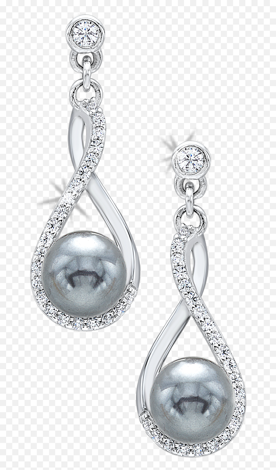 Pearl Infinity Earrings - Solid Emoji,Emoticons Eearings