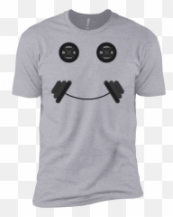 Iron Smiley Mens Extra Comfort Tee - Inspirational Quotes Quotes T Shirt Emoji,Emoticon Small Gray