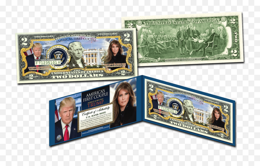 Donald Melania Trump First Couple - Trump 2 Dollar Bill Emoji,Melania Trump No Emotion