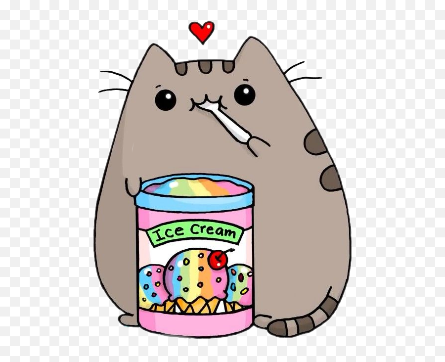 Picsart Kwaii Cat Icecream Sticker By Darianikitiua29 - Dibujos Kawaii Faciles De Pusheen Emoji,Kwaii Emojis