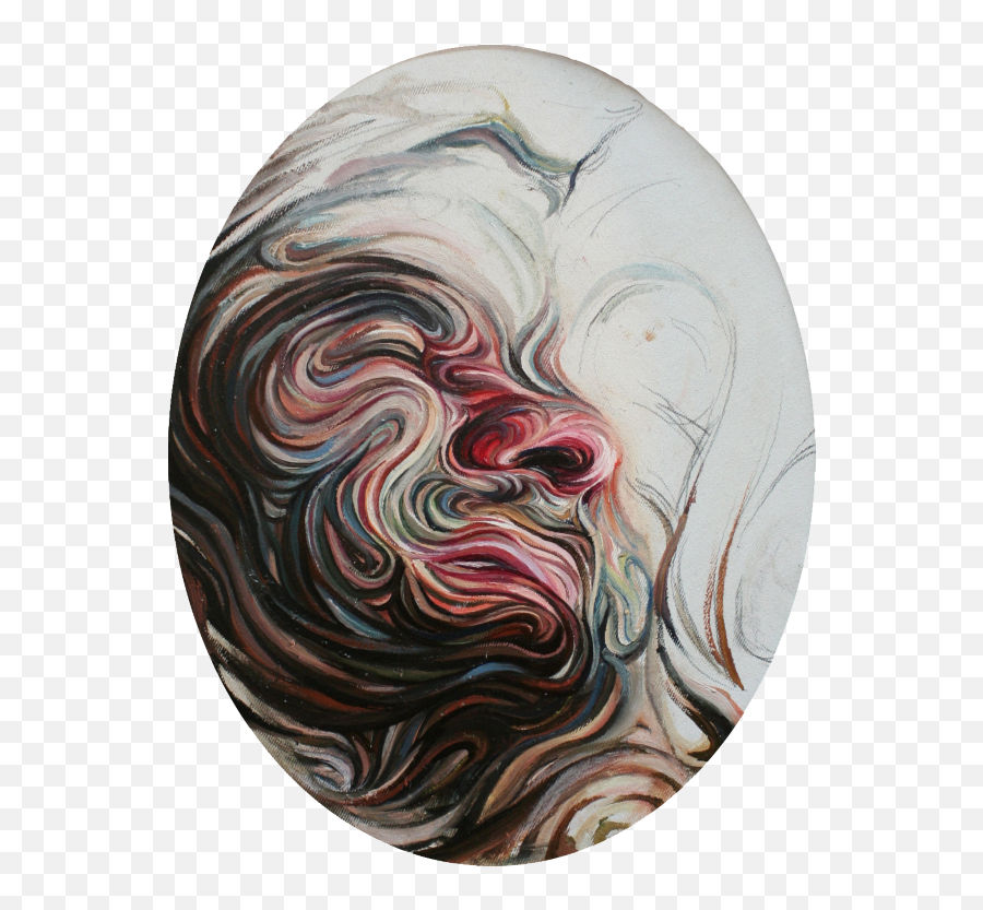 Swirling Lines Form Psychedelic Portraits - Swirling Portrait Emoji,Emotion Pointillism Self Portraits