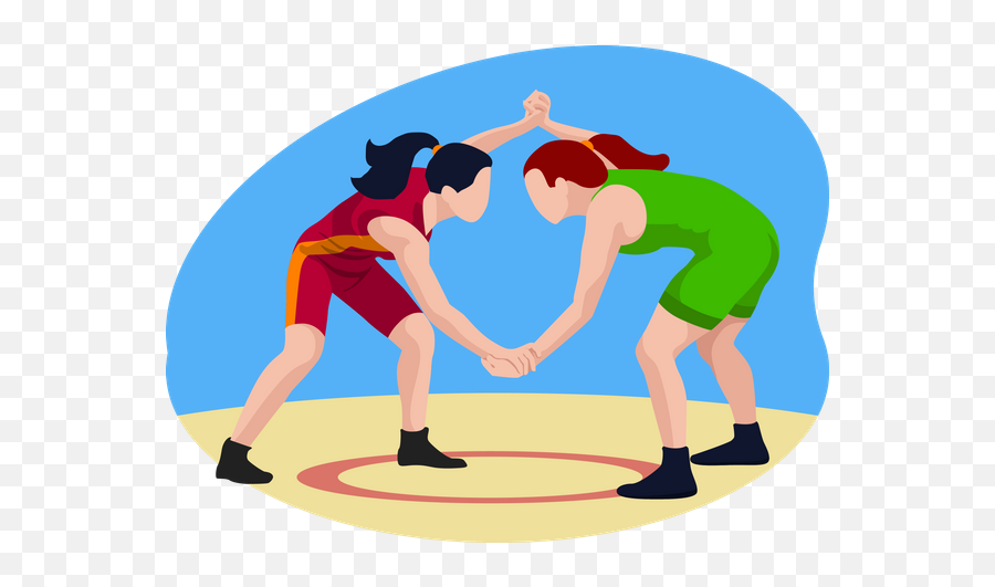 Olympics Games Illustrations Images - Wrestling Mat Emoji,Play Wrestling With Emotions