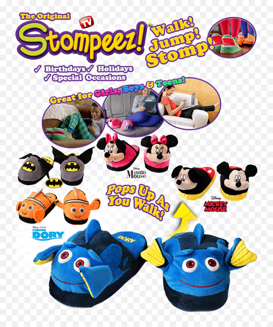 Stompeez New Characters - Slippers Stompeez Disney Clipart Stompeez Slippers Adults Emoji,Emoji Slippers