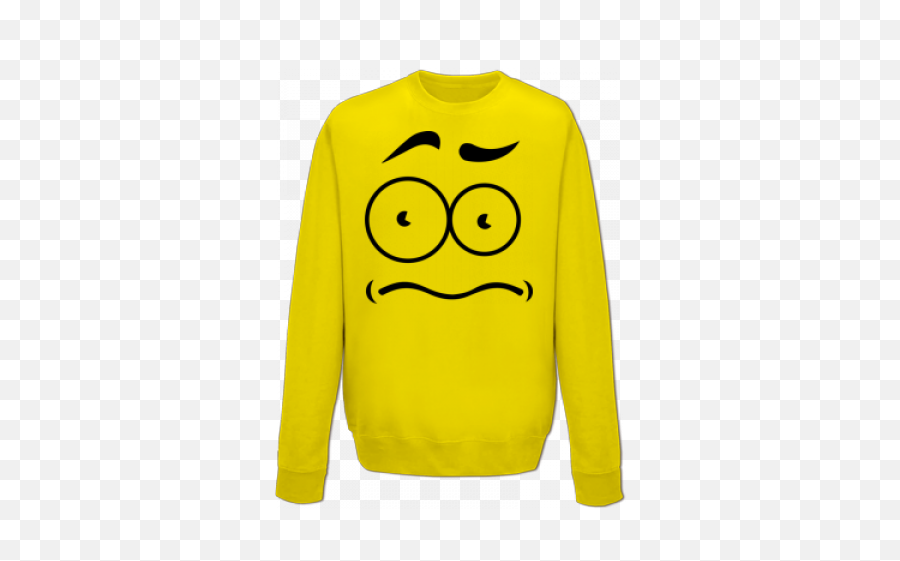 Buy A Smiley Face Puzzled Sweatshirt - Long Sleeve Emoji,How To Type Emoticon Nerd Wearing Glasses