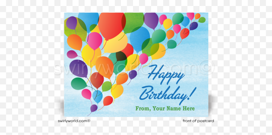 Emoji Happy Birthday Client Postcards - Swirlyworlddesign Party Supply,Birthday Emoji 128