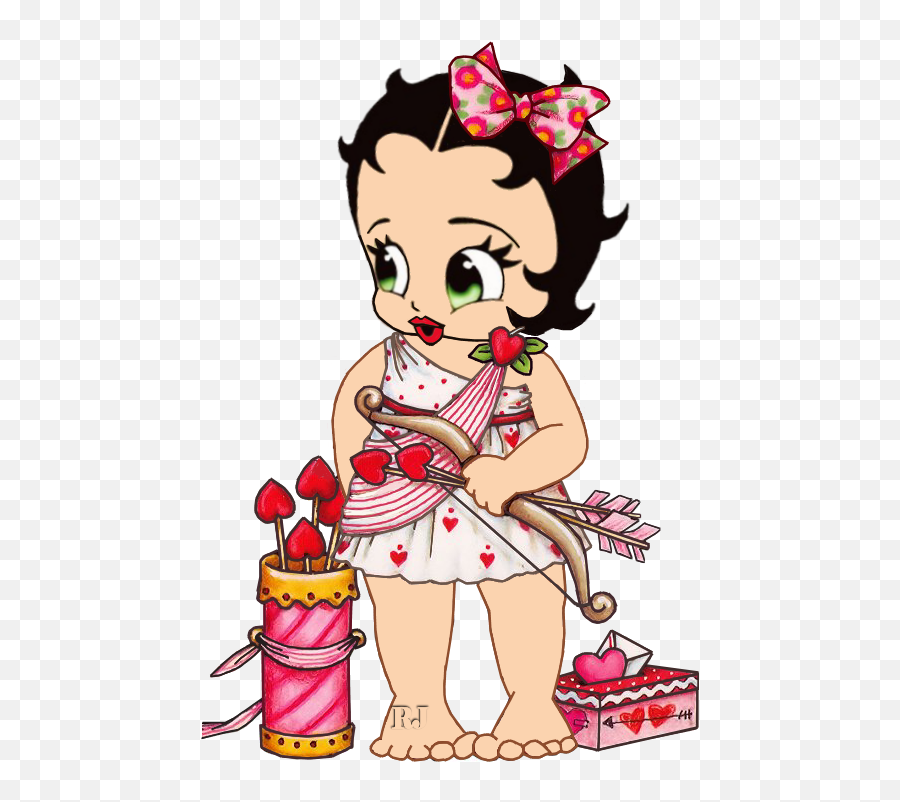 Be Mine Valentine - Betty Boop Cupid Emoji,Bear Emoticon Post Boop