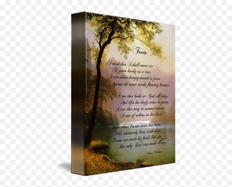 Trees By Joyce Kilmer Poetry Gold Foil Art Print Nature Emoji,Emoji Love Art Poem