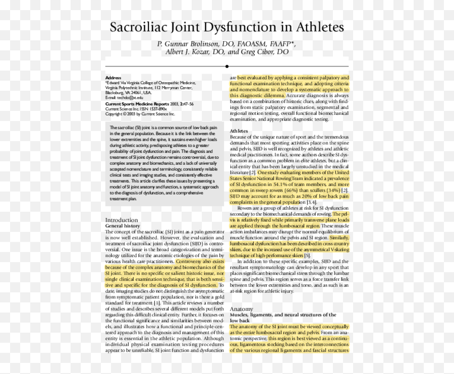 Pdf Sacroiliac Joint Dysfunction In Athletes Hailey S Emoji,Tight Sacrum Emotions