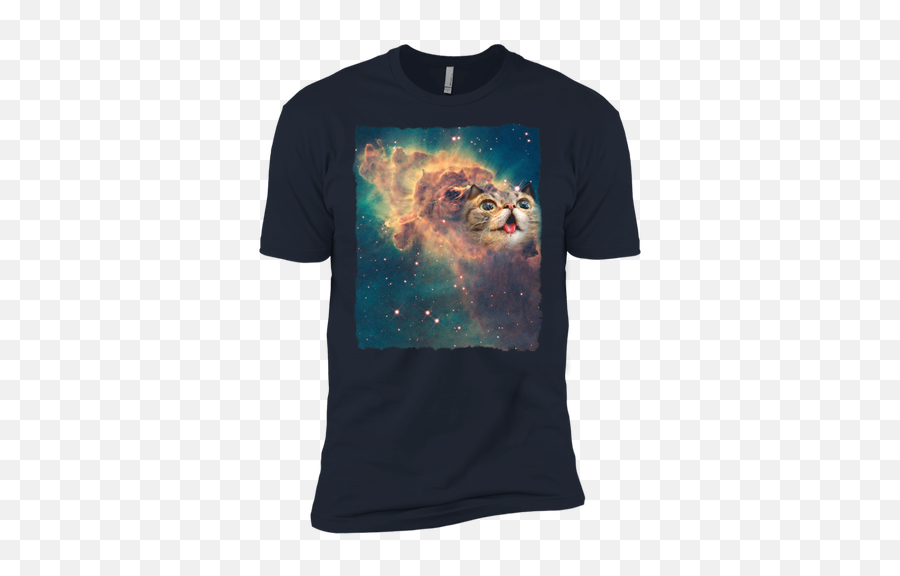 Funny Space Cat Shirt Cosmic Dust Cat Galaxy Cute Tongue Emoji Tee,2 Tigers Emoji