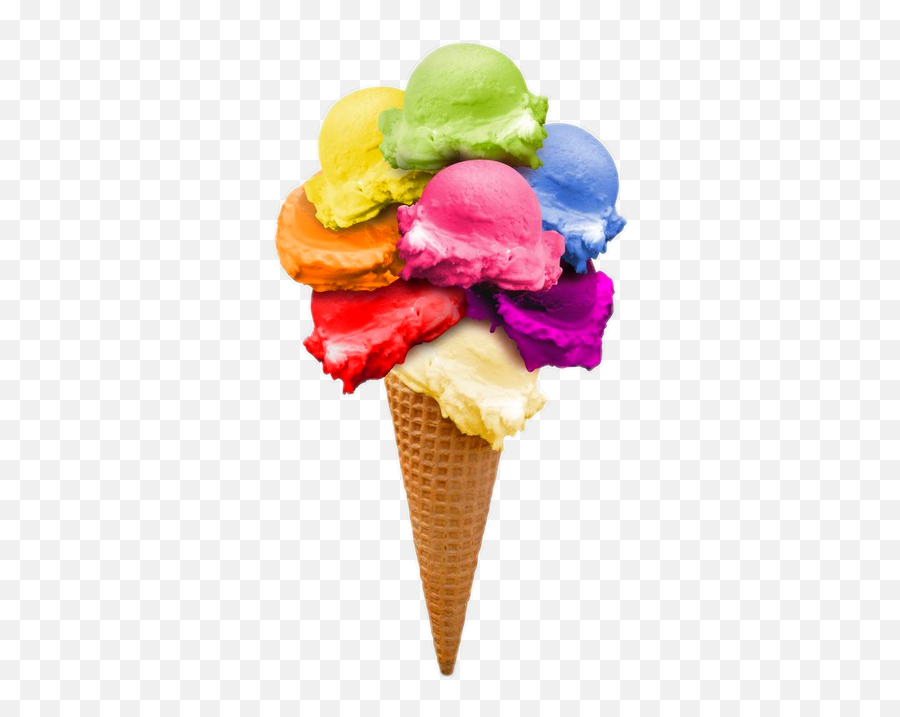 Ice Icecream Ice Sticker - Ice Cream Rainbow Big Emoji,Vanilla Ice Cream Emoji