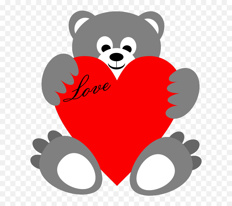 Valentine Teddy Bear Holding Heart Clipart Free Svg File - Happy Emoji,Heart Eyes Emoji Svg