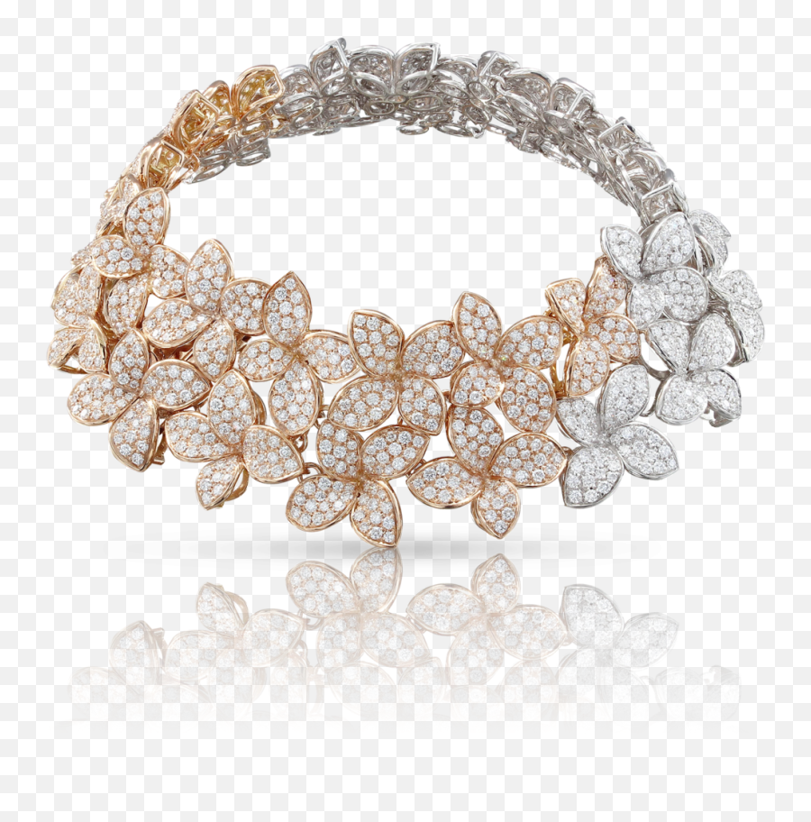 18k White And Rose Gold Goddess Garden - Solid Emoji,Emotions Bracelets