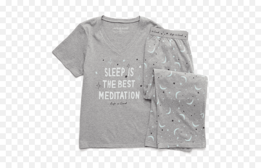 Sale Womenu0027s Meditation Moon And Stars Short Sleeve Sleep - Short Sleeve Emoji,Emoji Pajamas Men