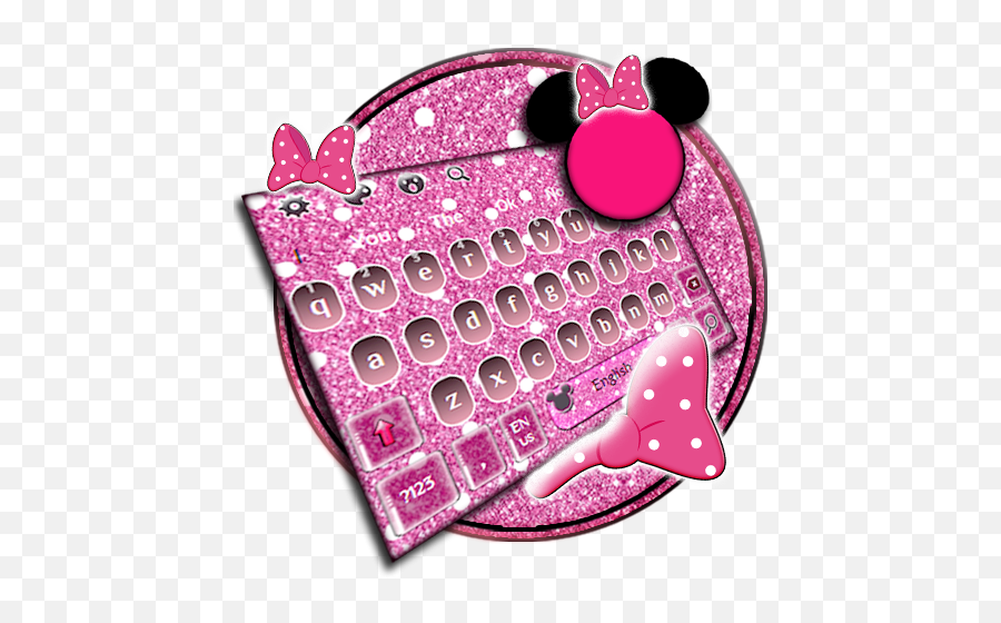 Pink Glitter Minnie Keyboard Theme - Dot Emoji,Flag Emojis On Galaxy S7