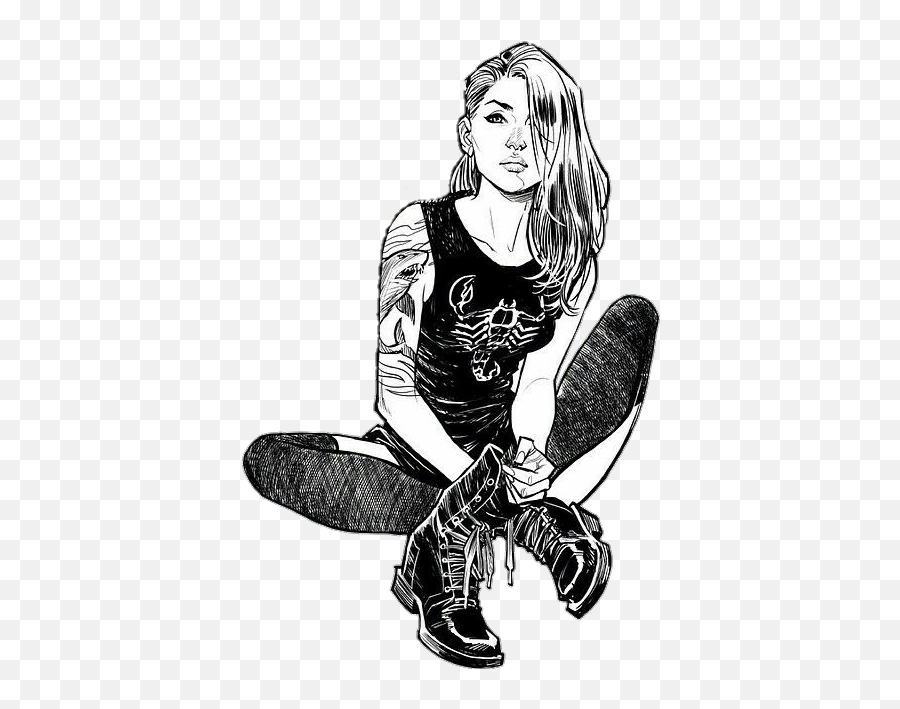 Punk Rock Heavy Girl Metalhead Sticker Emoji,Metalhead Emojis
