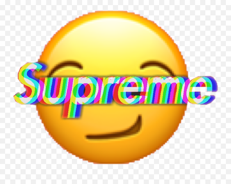 People Emoji Supreme Sticker - Happy,Supreme Emoji