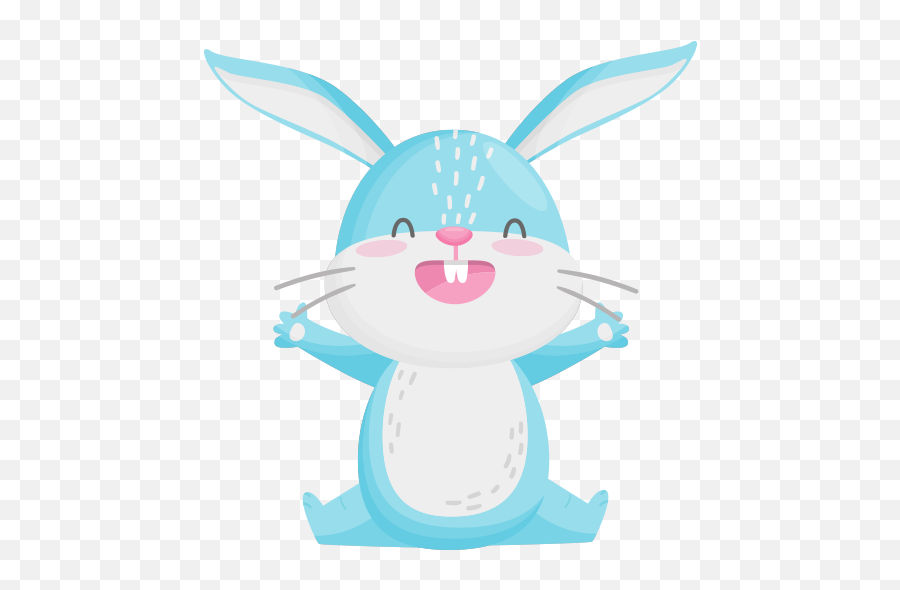Blue Bunny Stickers - Happy Emoji,Playboy Bunny Emoji