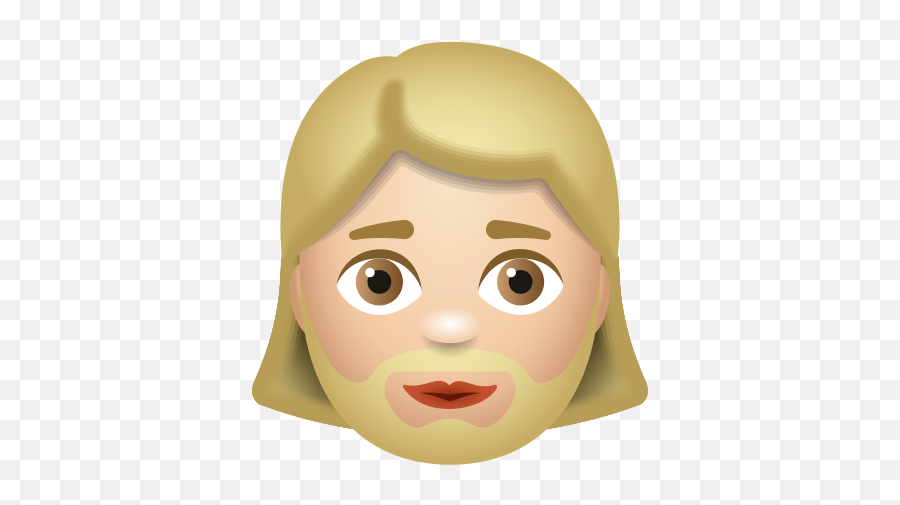 Woman With Beard Medium Light Skin Tone Icon - Ios Woman With Beard Emoji,Emoji Smiley Face Beard