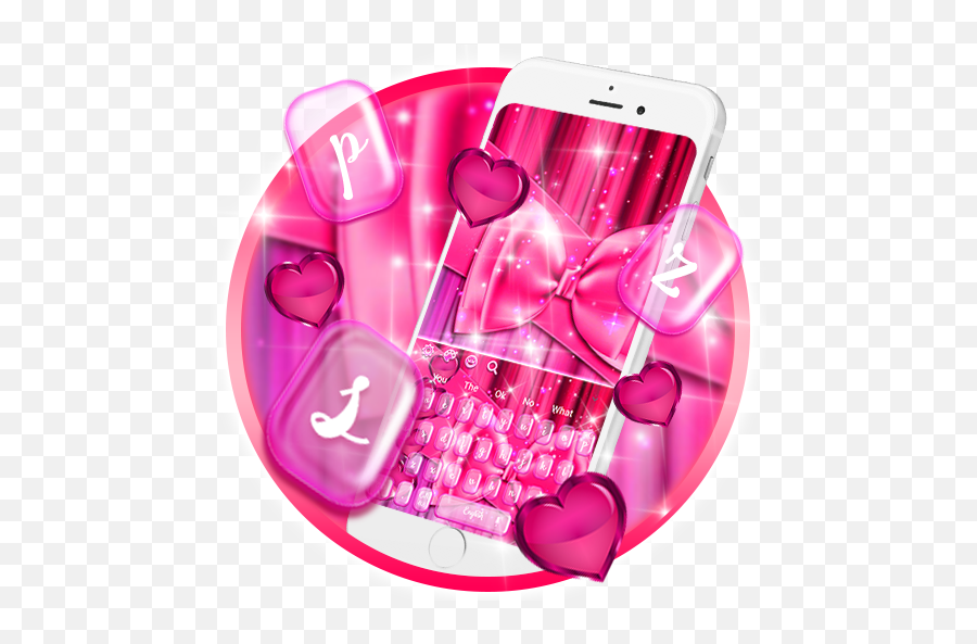Glittering Pink Love Keyboard - Smartphone Emoji,Die Antwoord Emoticon Heart