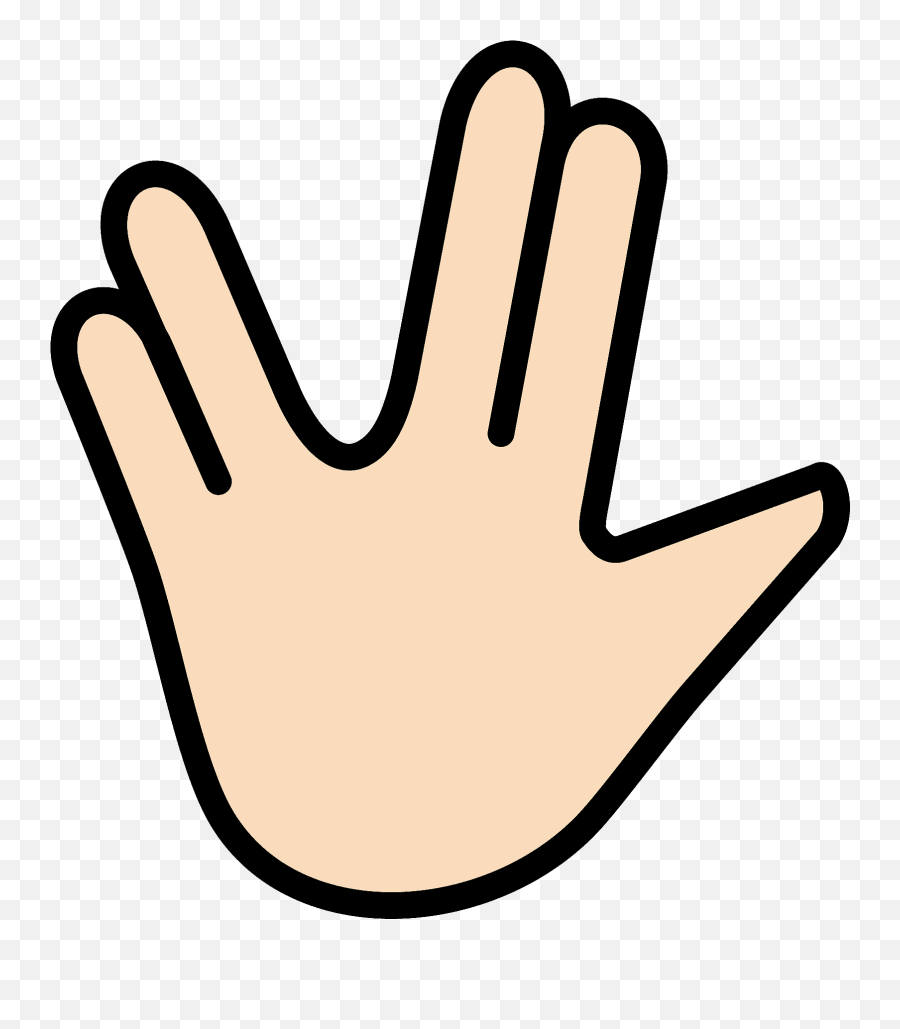 Vulcan Salute Emoji Clipart - Crtezi,Salute Emoji Text