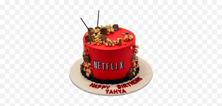 Yellow Theme Birthday Cake - Cake Design Of Netflix Emoji,How To Make Facebook Emoticons Birthday Cake