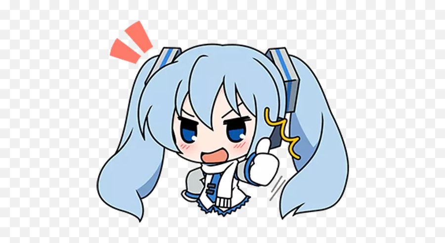 Snow Miku 1 Stickers For Whatsapp - Hatsune Miku Emoji,Snow Miku Emoticon