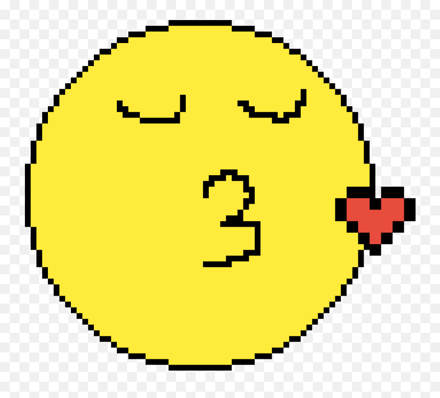 Pixilart - Kissing Emoji By Anonymous Pixel Art Circle,Kissing Emoji