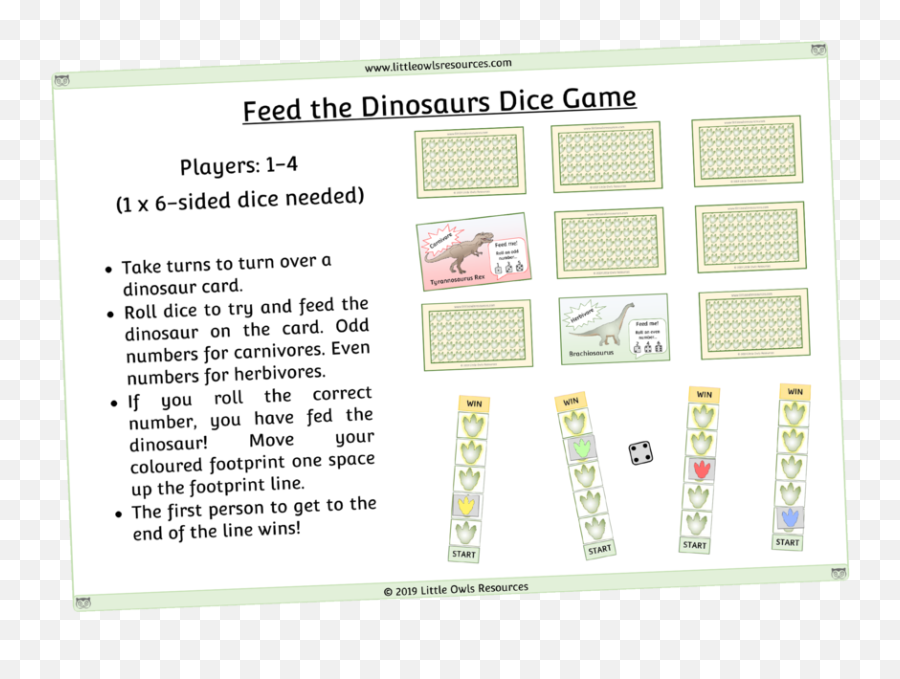 Free Feed The Dinosaurs Dice Game Printable Early Yearsey Emoji,Printable Emoji Games