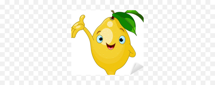 Cheerful Cartoon Lemon Character Sticker U2022 Pixers - We Live Emoji,Cheerful Yellow Emoticon
