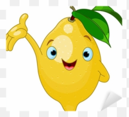 Cheerful Cartoon Lemon Character Sticker U2022 Pixers - We Live Emoji,Cheerful Yellow Emoticon