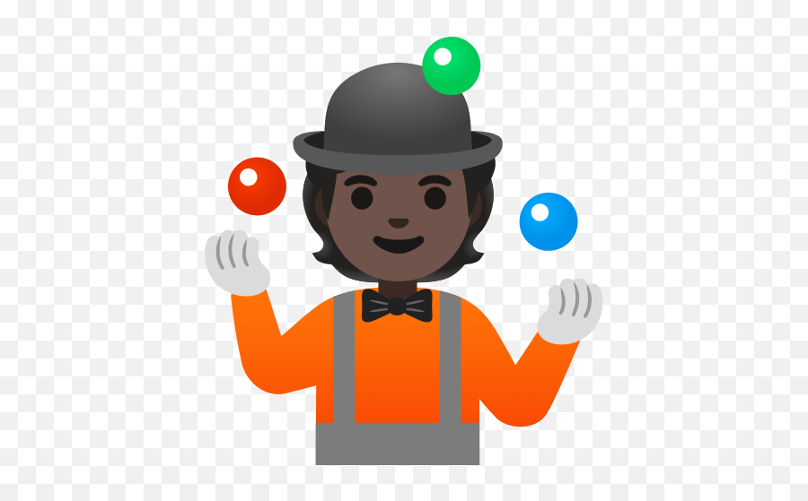 Person With Hat Juggling In Dark Dark Skin Tone Emoji,Emojis With Hats